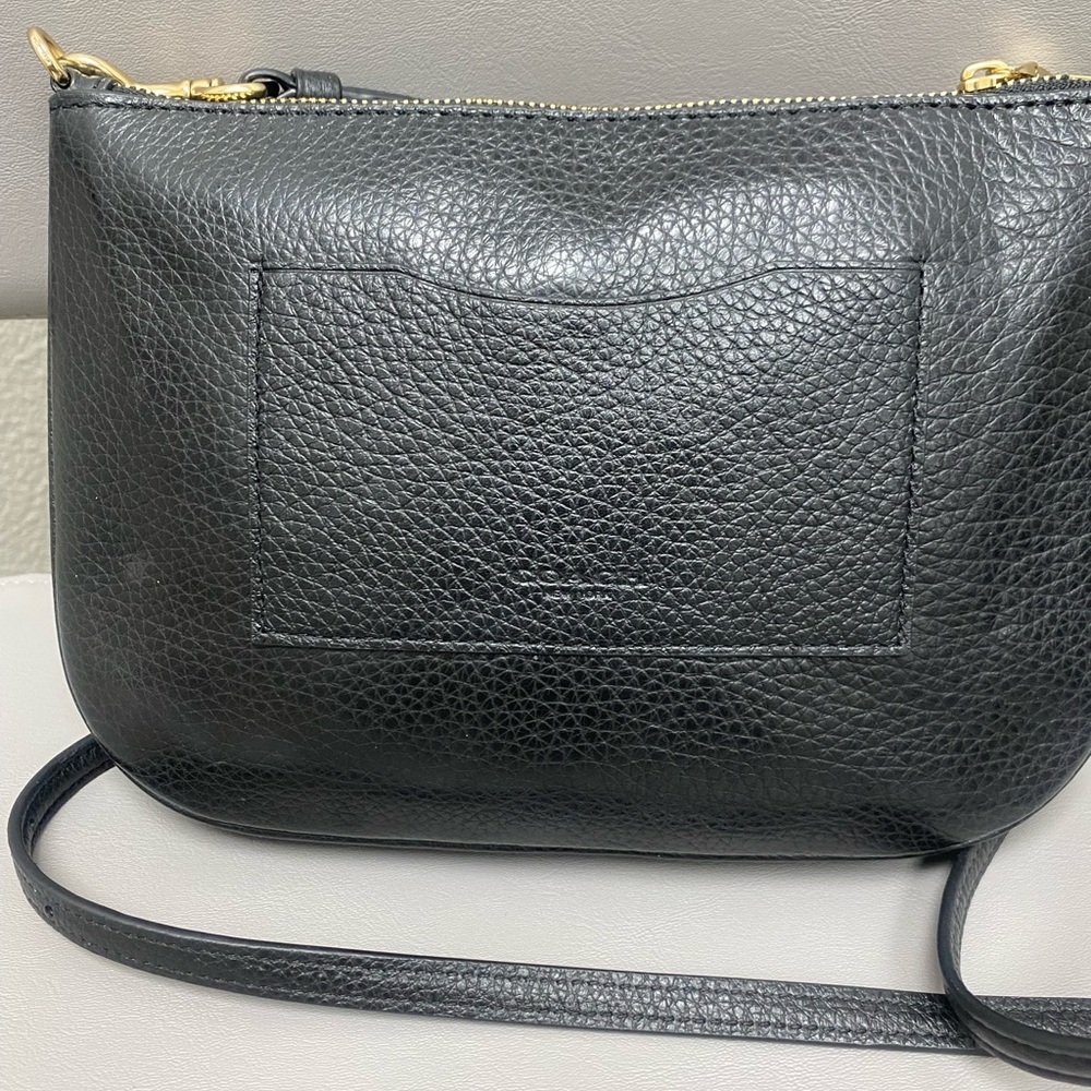 💯Authentic Coach Double Zipper Pebbled Black Leather Crossbody Bag-NWOT - Picture 5 of 10